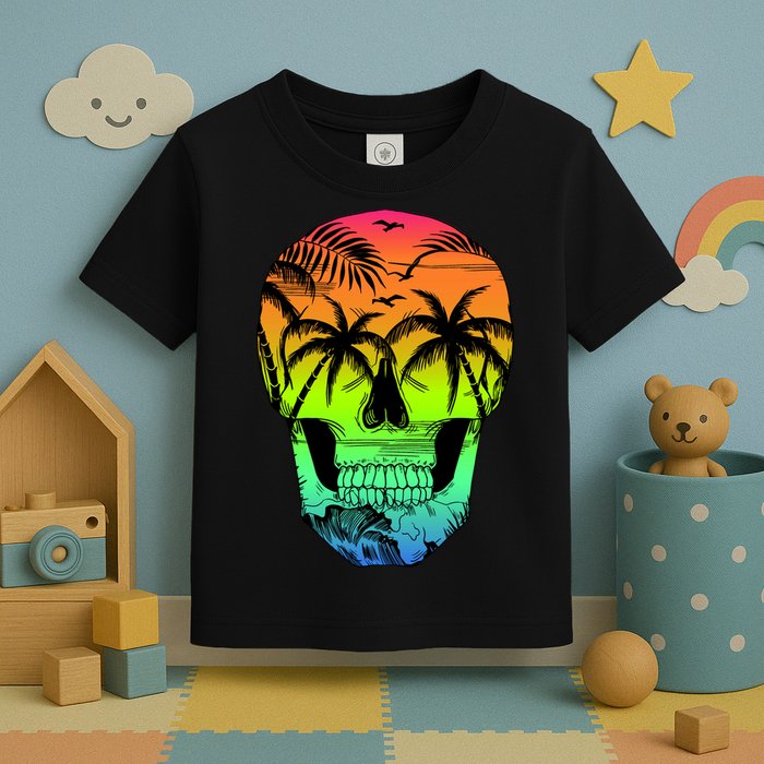 Beach Abstract Skull Toddler T-Shirt