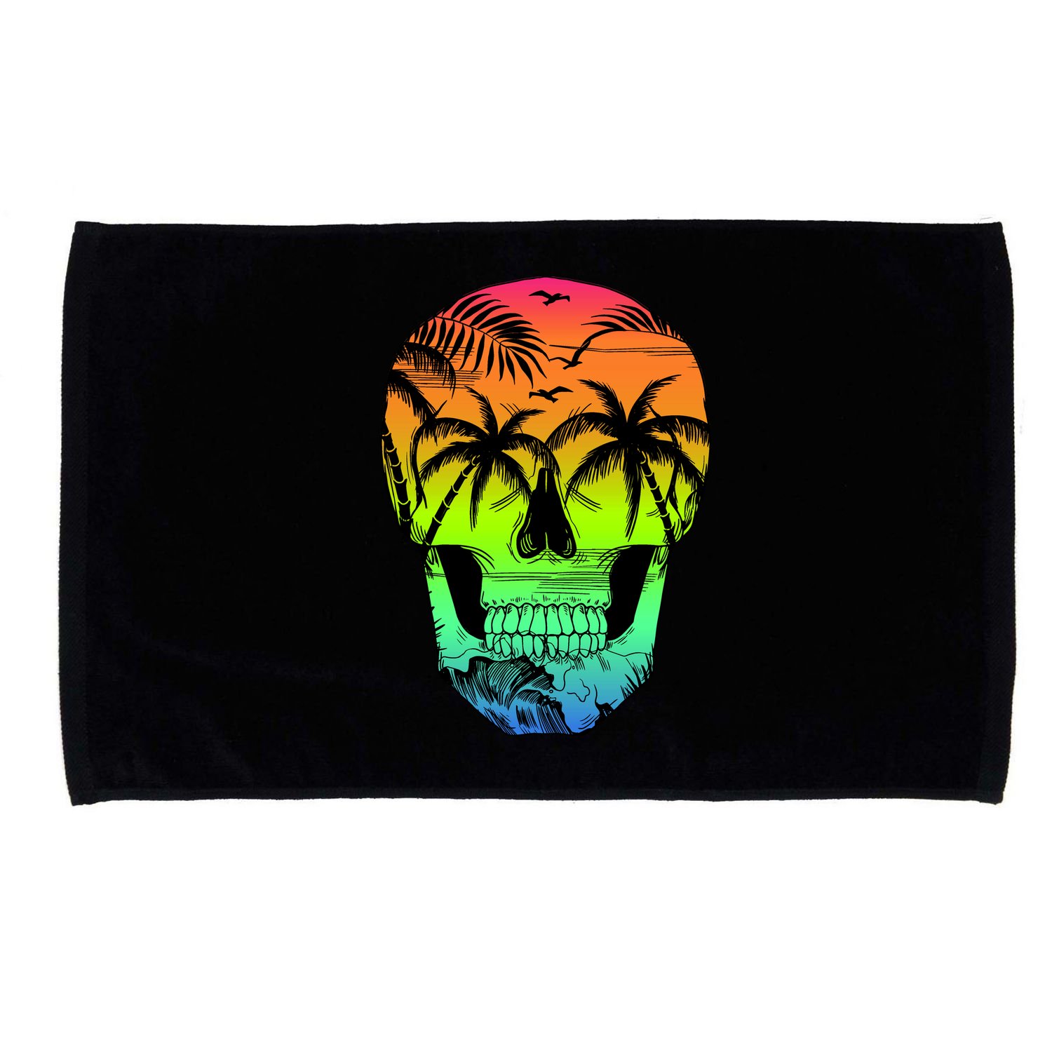Beach Abstract Skull Microfiber Hand Towel