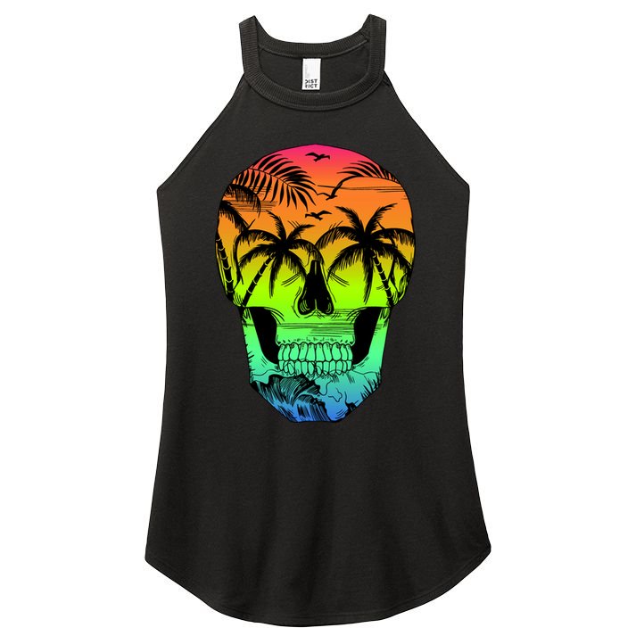 Beach Abstract Skull Women's Perfect Tri Rocker Tank