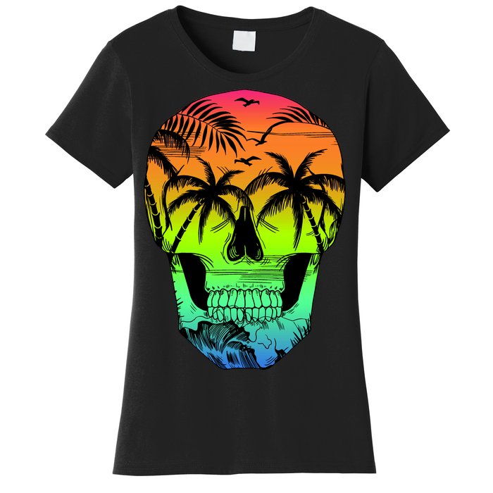 Beach Abstract Skull Women's T-Shirt