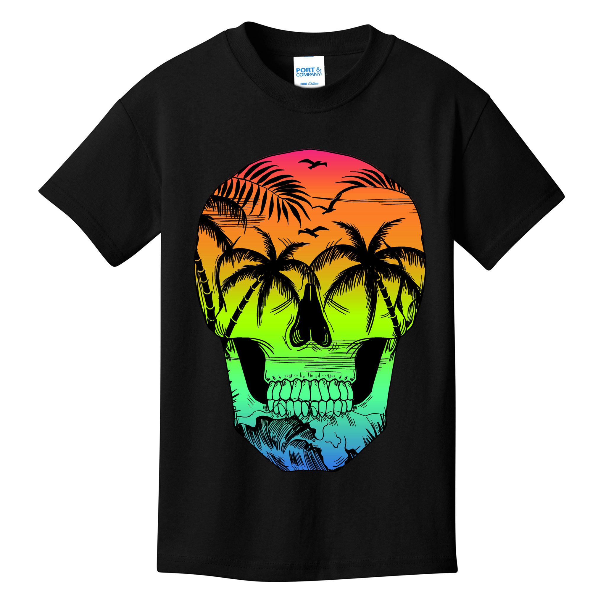 Beach Abstract Skull Kids T-Shirt