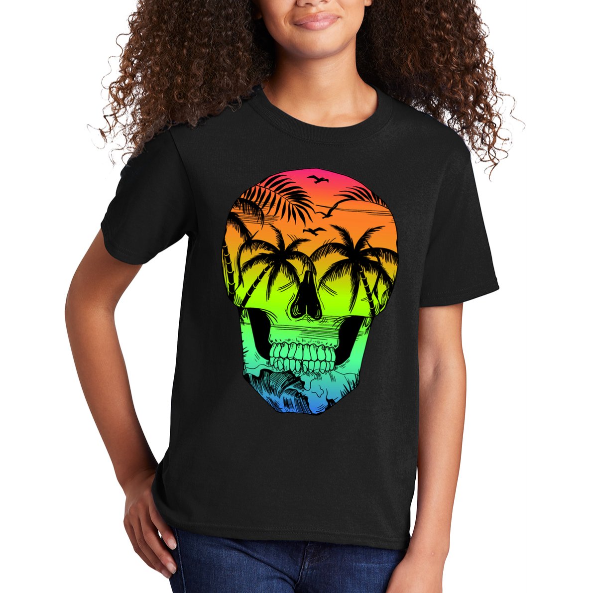 Beach Abstract Skull Kids T-Shirt