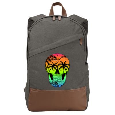 Beach Abstract Skull Cotton Canvas Backpack