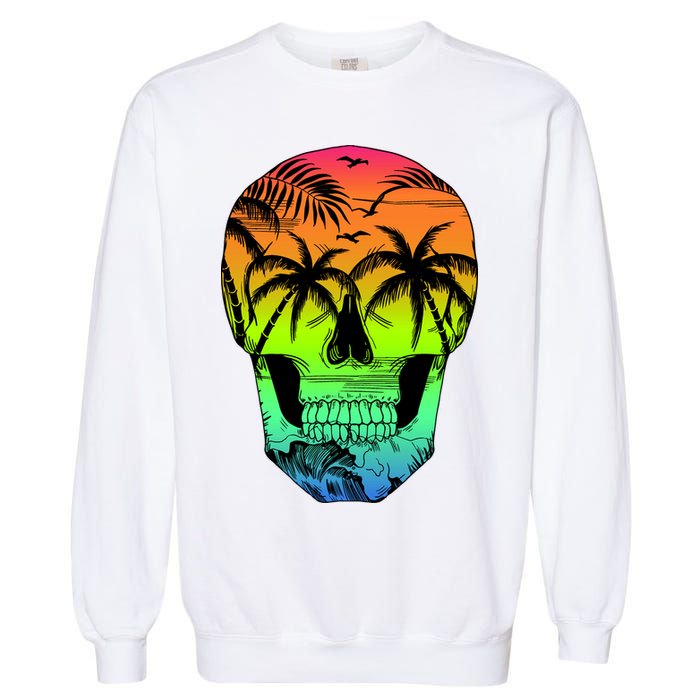 Beach Abstract Skull Garment-Dyed Sweatshirt