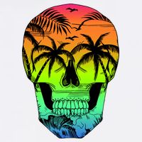 Beach Abstract Skull Garment-Dyed Sweatshirt