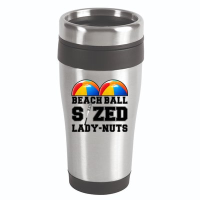 Beach Ball Sized Lady Nuts Lucille Baseball Bat 16oz Travel Tumbler