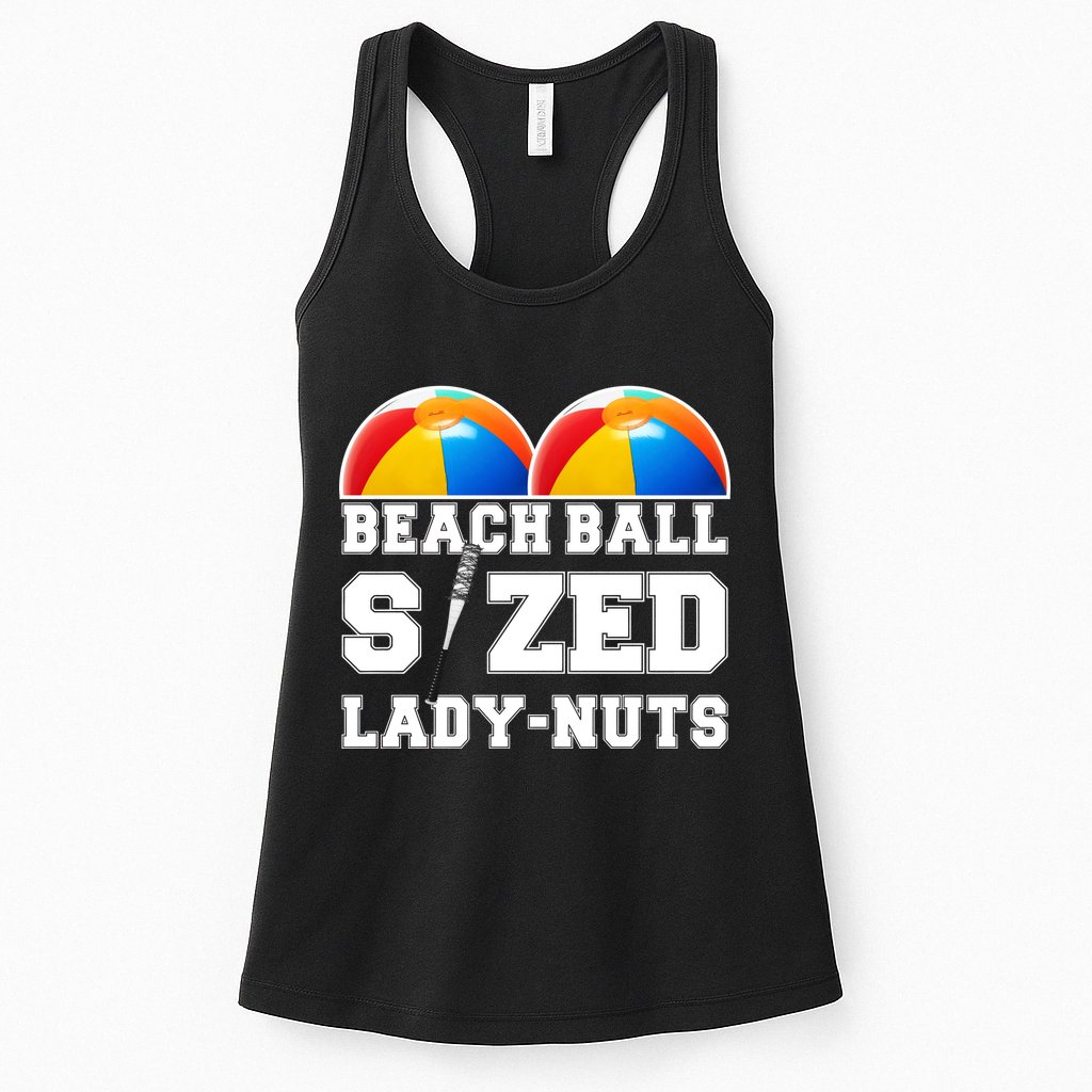 Beach Ball Sized Lady Nuts Lucille Baseball Bat Womens Tank Top