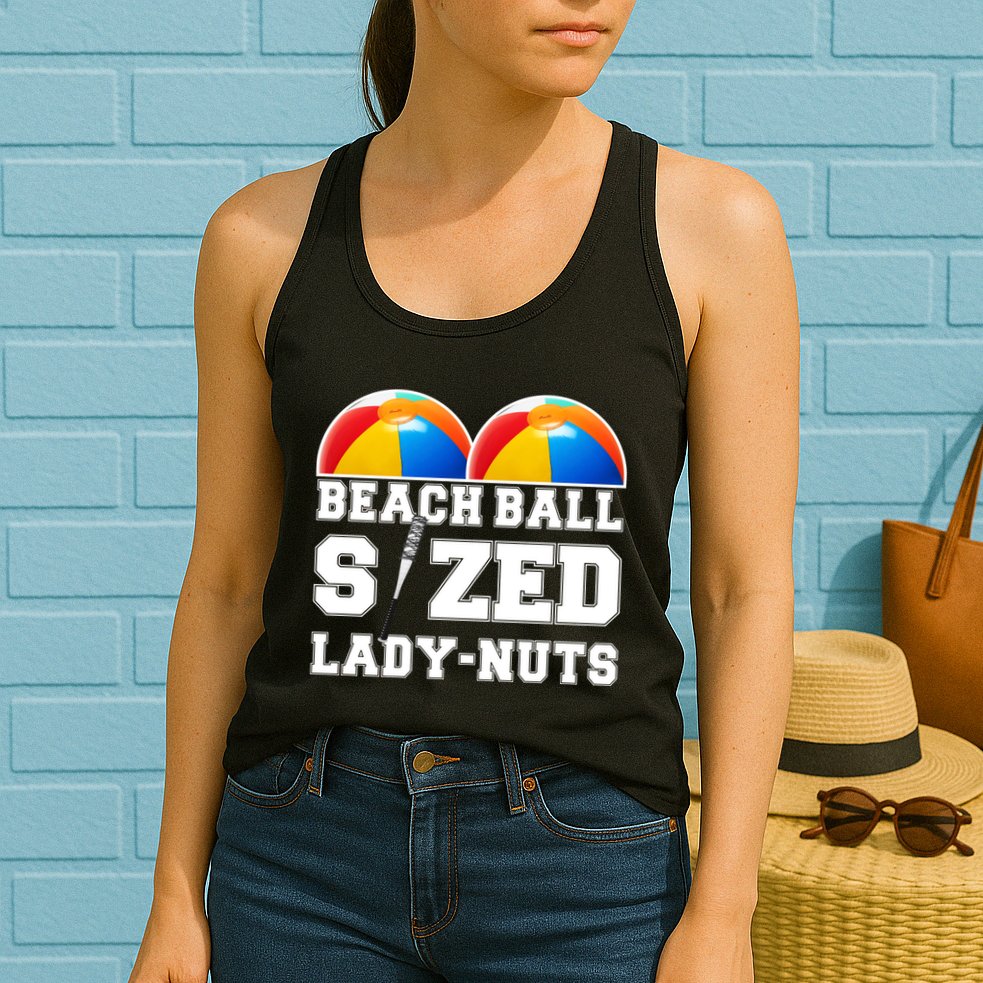 Beach Ball Sized Lady Nuts Lucille Baseball Bat Womens Tank Top