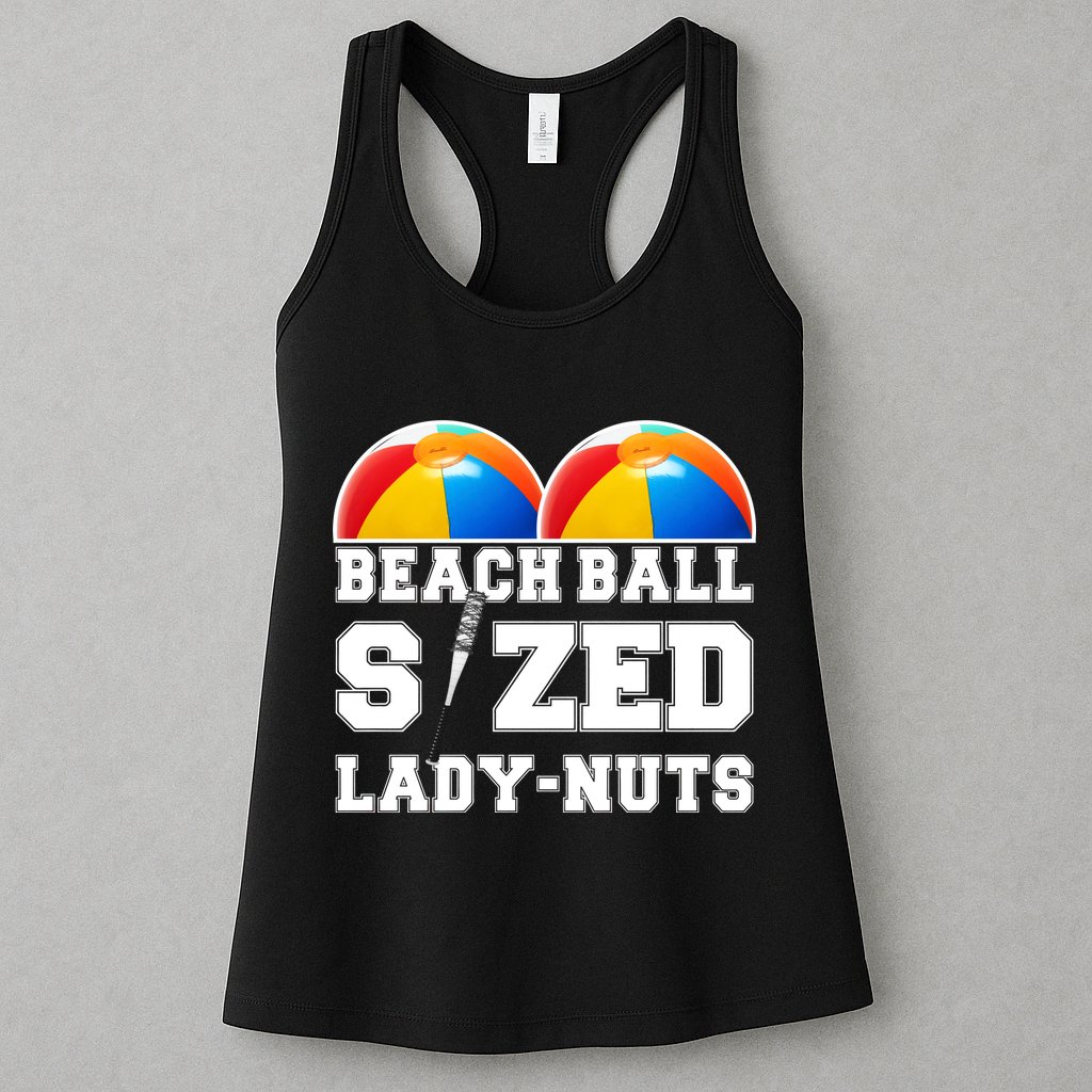 Beach Ball Sized Lady Nuts Lucille Baseball Bat Womens Tank Top