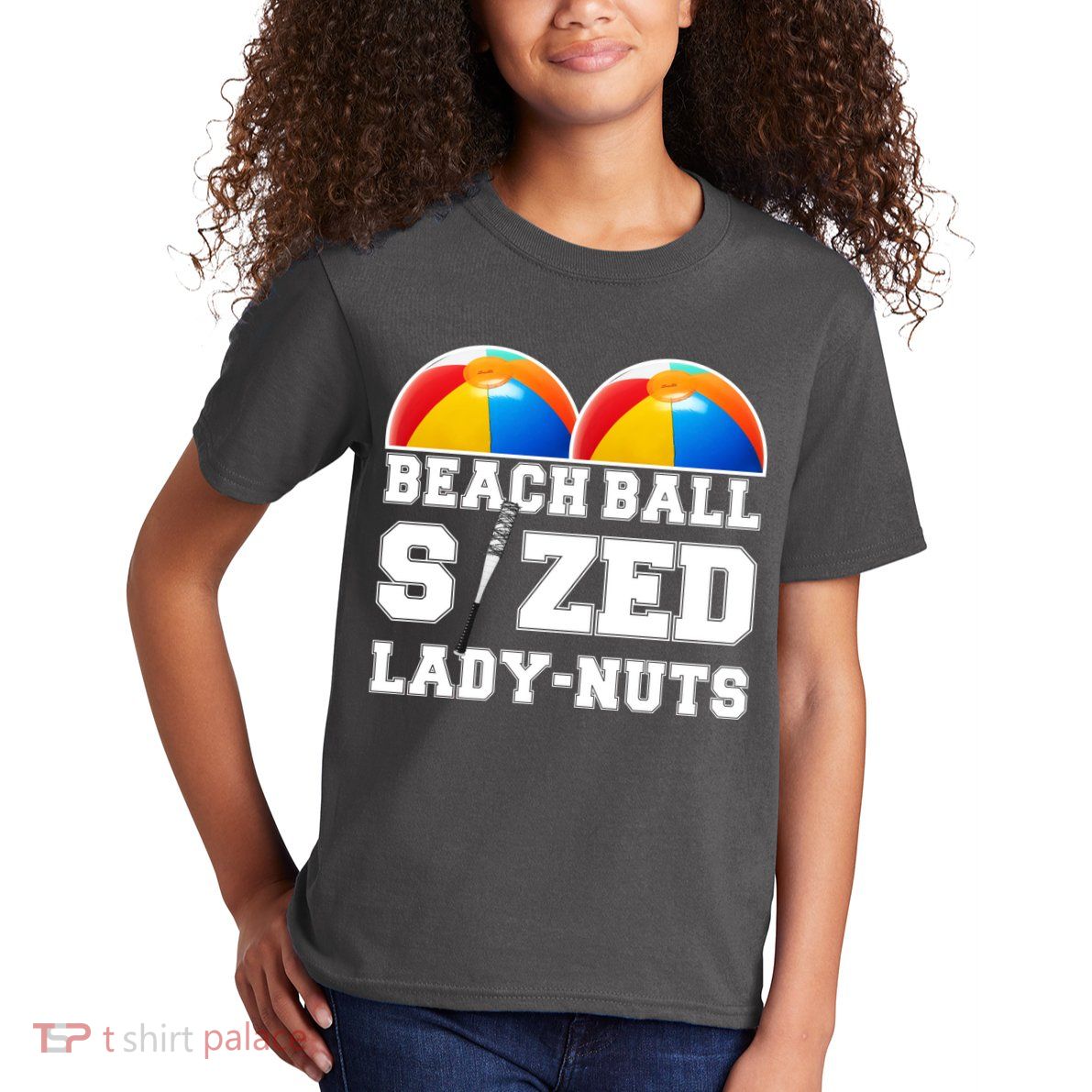 Beach Ball Sized Lady Nuts Lucille Baseball Bat Kids T-Shirt