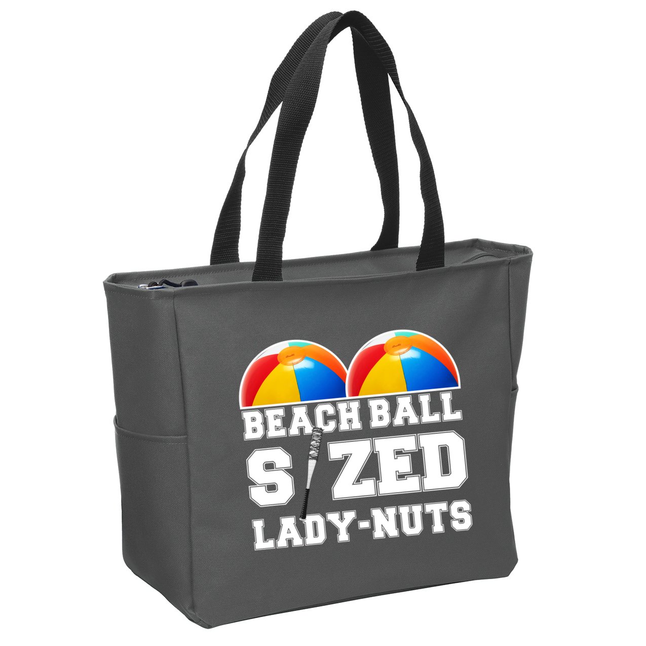 Beach Ball Sized Lady Nuts Lucille Baseball Bat Zip Tote Bag