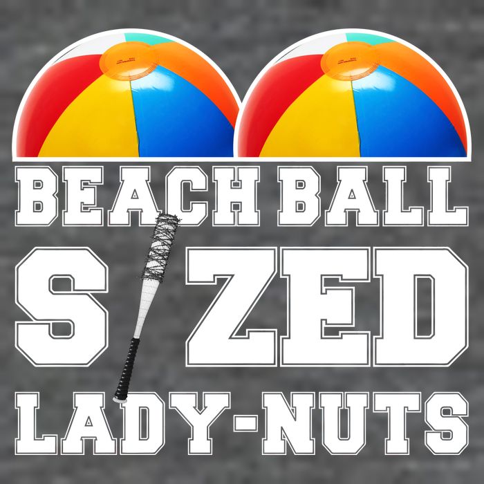 Beach Ball Sized Lady Nuts Lucille Baseball Bat Zip Tote Bag