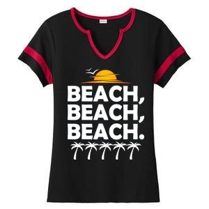 Beach Beach Beach Ladies Halftime Notch Neck Tee