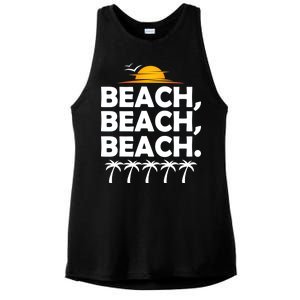 Beach Beach Beach Ladies PosiCharge Tri-Blend Wicking Tank