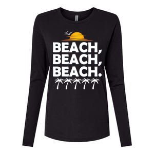 Beach Beach Beach Womens Cotton Relaxed Long Sleeve T-Shirt