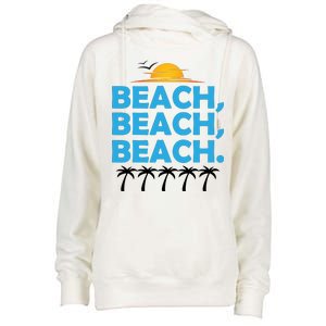 Beach Beach Beach Womens Funnel Neck Pullover Hood