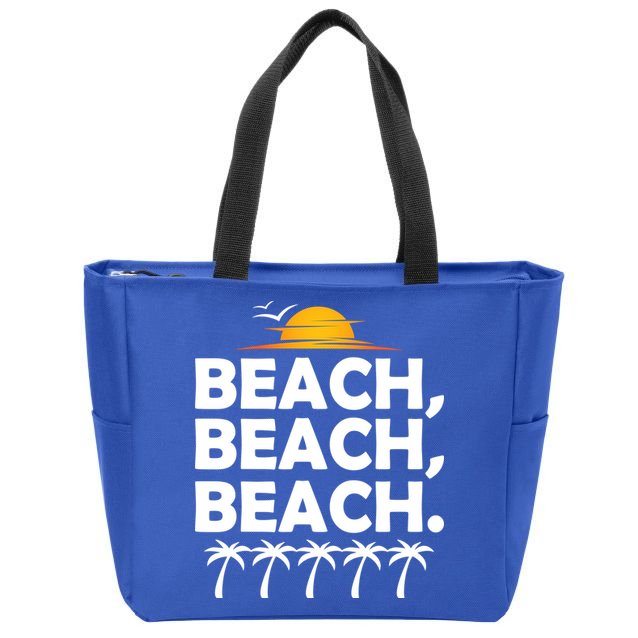 Beach Beach Beach Zip Tote Bag