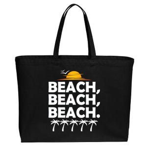 Beach Beach Beach Cotton Canvas Jumbo Tote