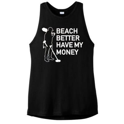 Beach Better Have My Money Ladies PosiCharge Tri-Blend Wicking Tank