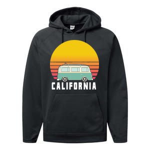 Beach Bum California Hippie Van Performance Fleece Hoodie