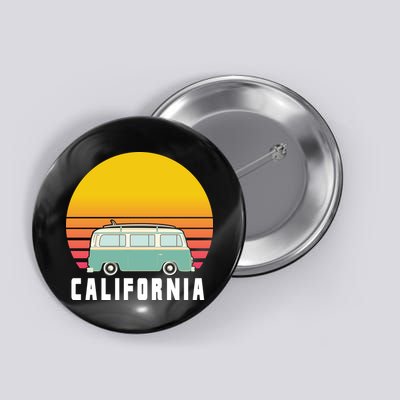 Beach Bum California Hippie Van Button