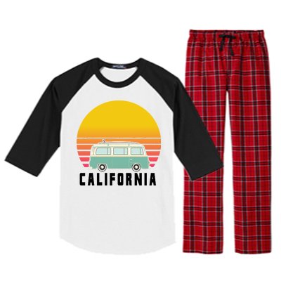 Beach Bum California Hippie Van Raglan Sleeve Pajama Set