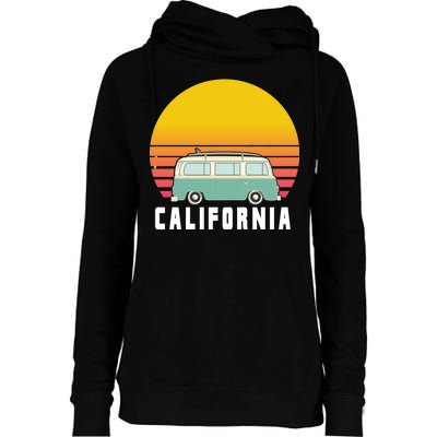 Beach Bum California Hippie Van Womens Funnel Neck Pullover Hood