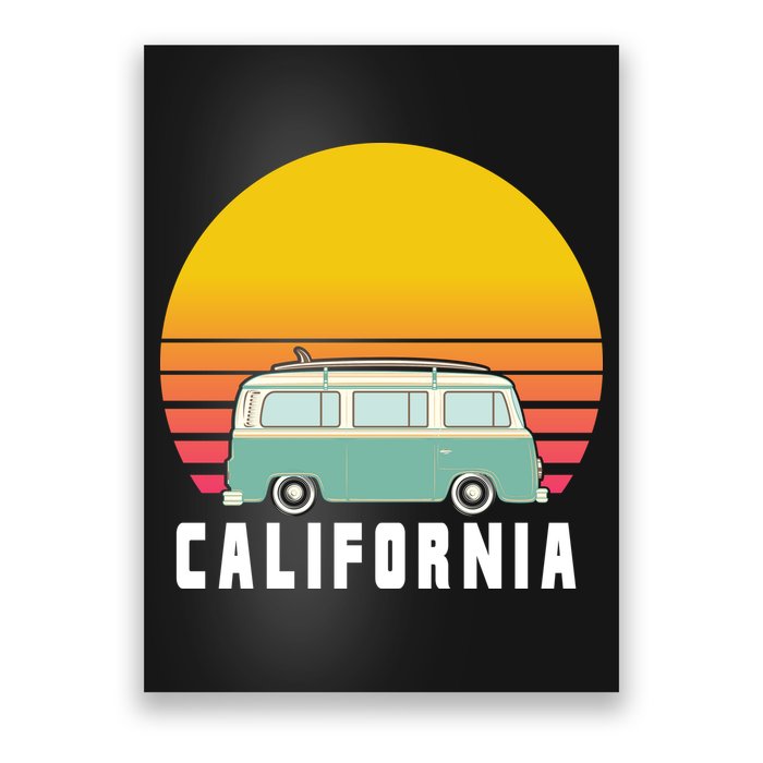 Beach Bum California Hippie Van Poster