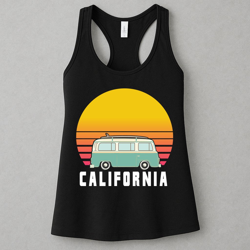 Beach Bum California Hippie Van Womens Tank Top