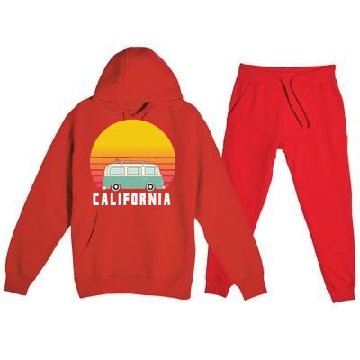 Beach Bum California Hippie Van Premium Hooded Sweatsuit Set