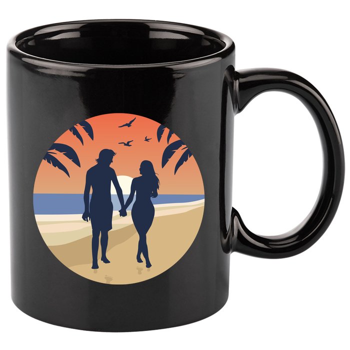 Beach Couple 11oz C Handle Ceramic Mug