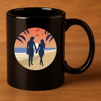 Beach Couple 11oz C Handle Ceramic Mug