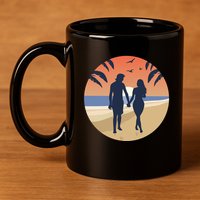 Beach Couple 11oz C Handle Ceramic Mug