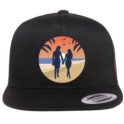 Beach Couple Flatbill Hat