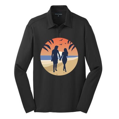 Beach Couple Silk Touch Performance Long Sleeve Polo