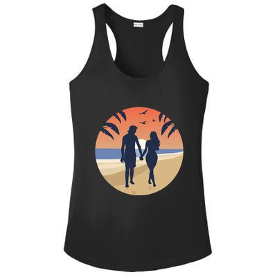 Beach Couple Ladies PosiCharge Competitor Racerback Tank