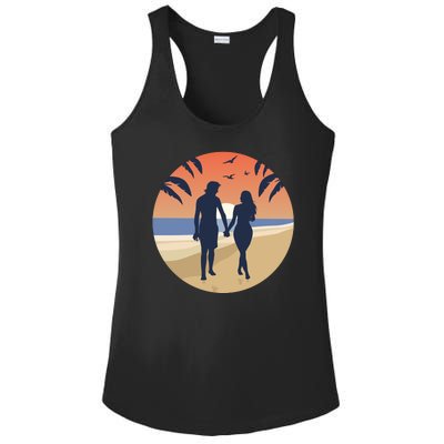 Beach Couple Ladies PosiCharge Competitor Racerback Tank