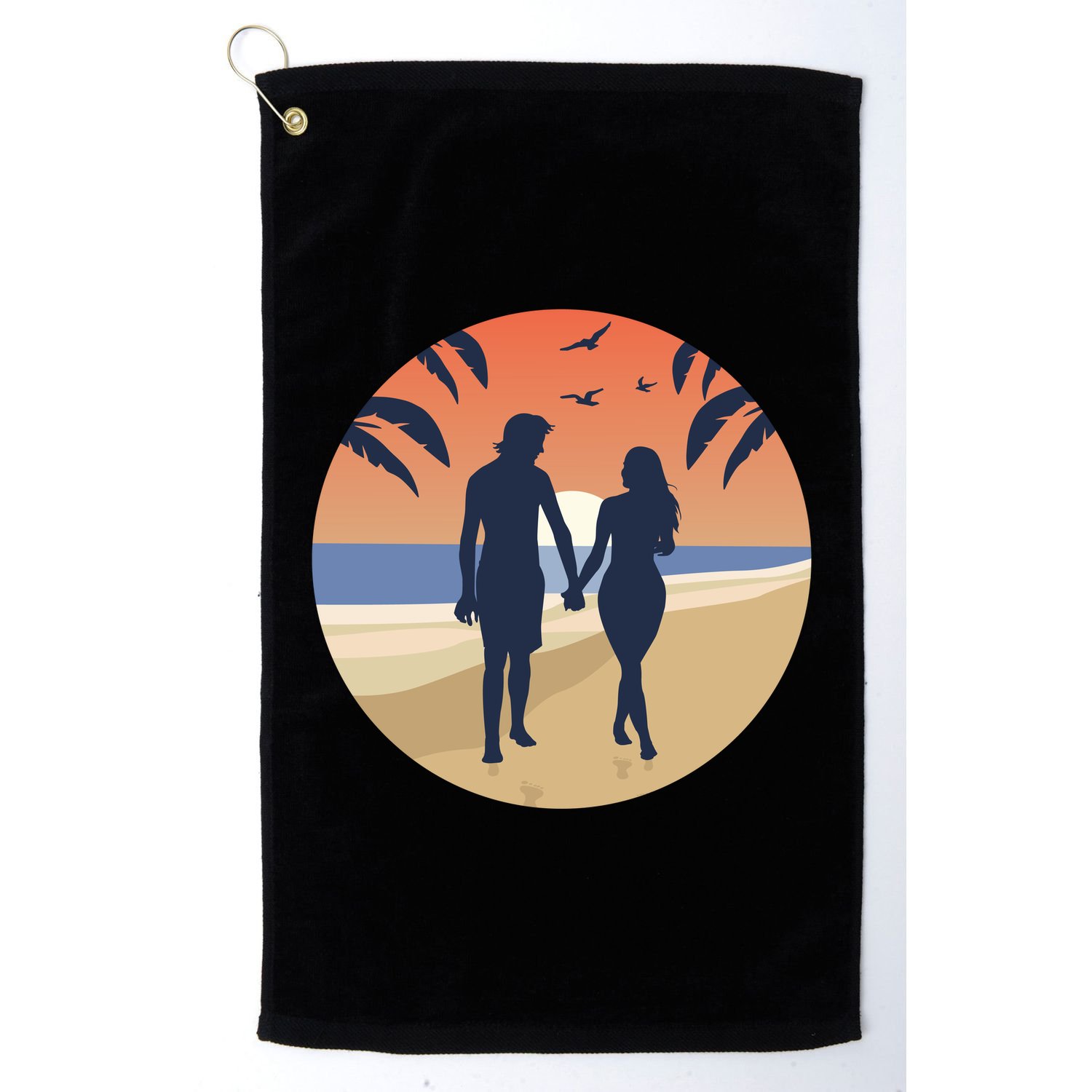 Beach Couple Golf Towel