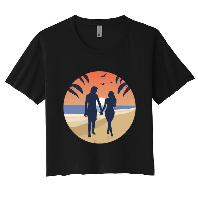 Beach Couple Crop Top