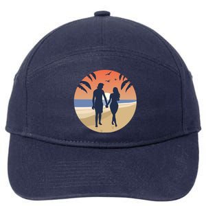 Beach Couple 7-Panel Snapback Hat