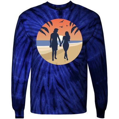 Beach Couple Tie-Dye Long Sleeve Shirt