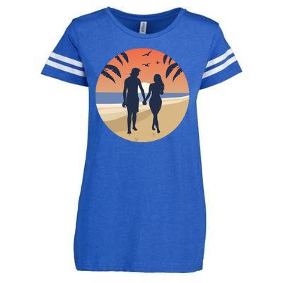 Beach Couple Enza Ladies Jersey Football T-Shirt