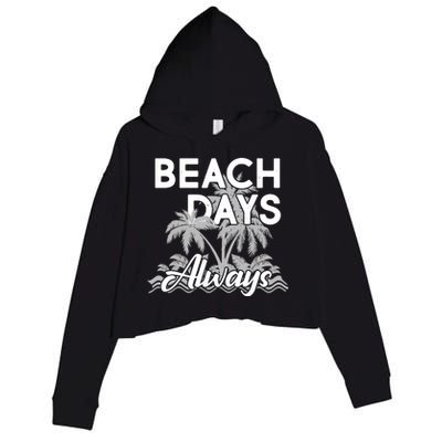 Beach Days Always Crop Fleece Hoodie