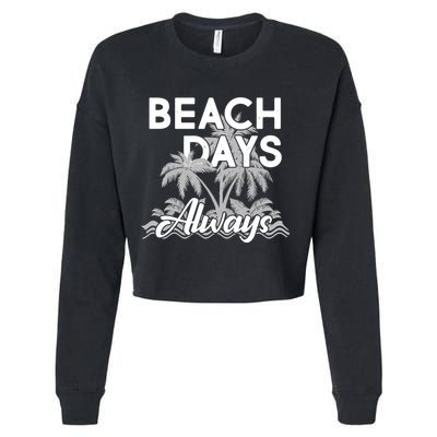 Beach Days Always Cropped Pullover Crew