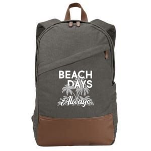 Beach Days Always Cotton Canvas Backpack