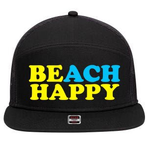 Beach Happy 7 Panel Mesh Trucker Snapback Hat