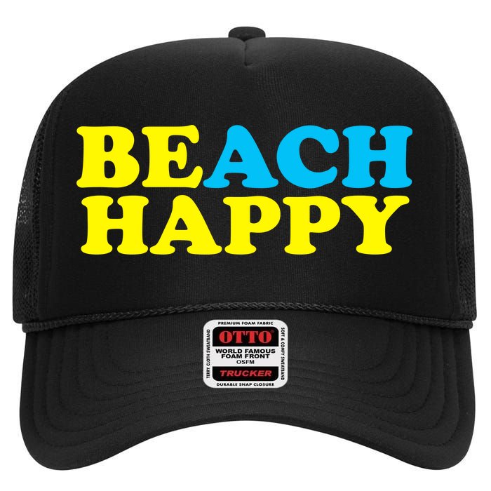 Beach Happy High Crown Mesh Back Trucker Hat