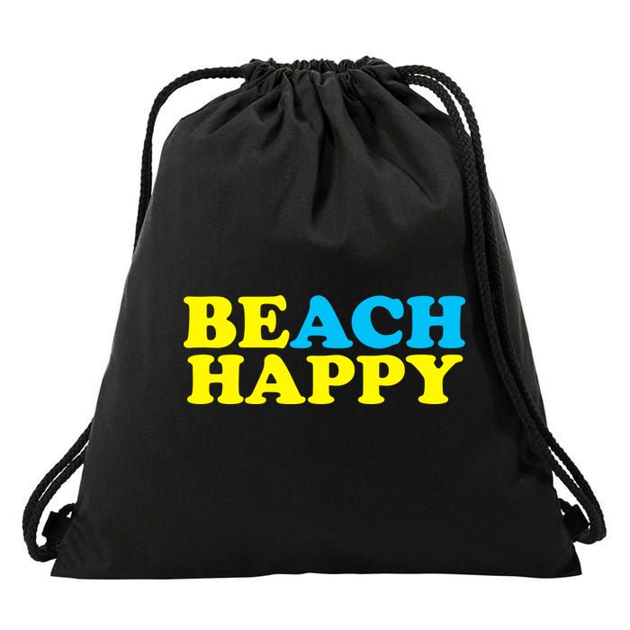 Beach Happy Drawstring Bag