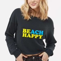 Beach Happy Cropped Pullover Crew