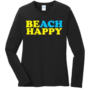 Beach Happy Ladies Long Sleeve Shirt